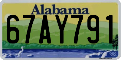 AL license plate 67AY791