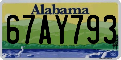 AL license plate 67AY793