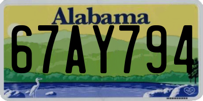 AL license plate 67AY794