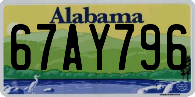 AL license plate 67AY796