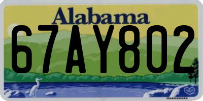 AL license plate 67AY802