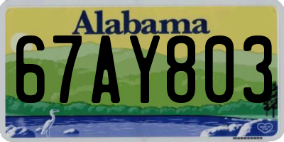 AL license plate 67AY803