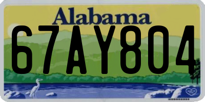 AL license plate 67AY804