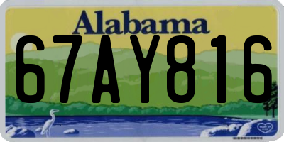 AL license plate 67AY816