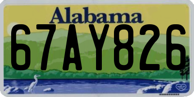 AL license plate 67AY826