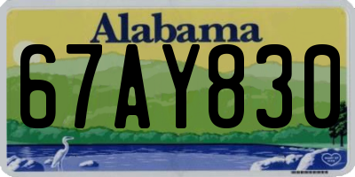 AL license plate 67AY830