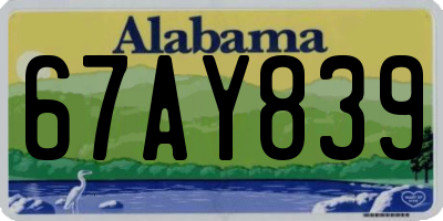 AL license plate 67AY839