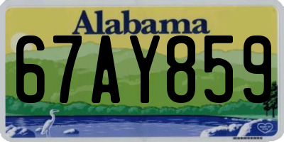 AL license plate 67AY859