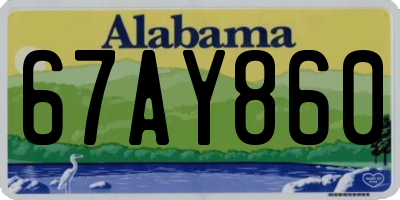 AL license plate 67AY860