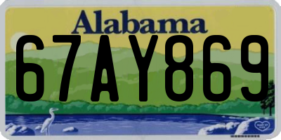 AL license plate 67AY869