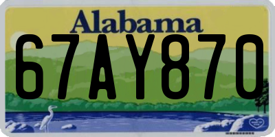 AL license plate 67AY870