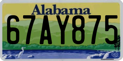 AL license plate 67AY875