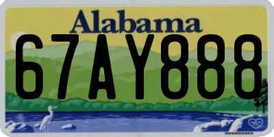AL license plate 67AY888