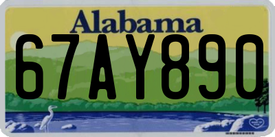 AL license plate 67AY890