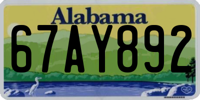 AL license plate 67AY892