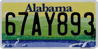 AL license plate 67AY893