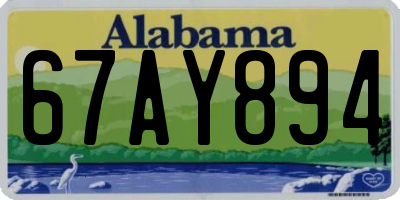 AL license plate 67AY894