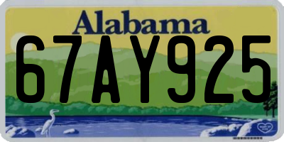 AL license plate 67AY925