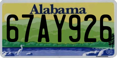 AL license plate 67AY926