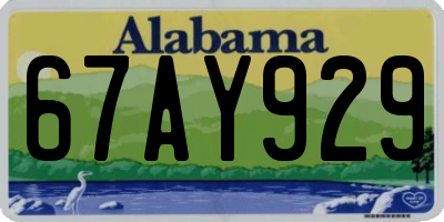 AL license plate 67AY929