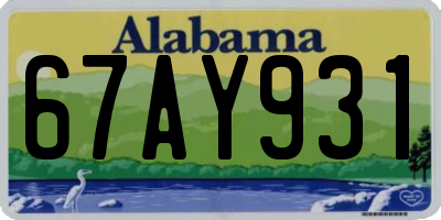 AL license plate 67AY931
