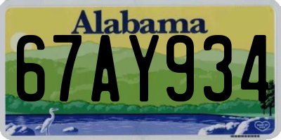 AL license plate 67AY934