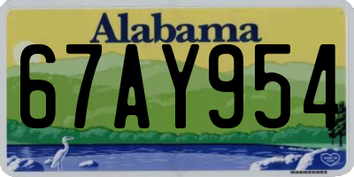 AL license plate 67AY954