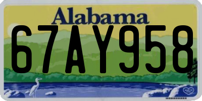 AL license plate 67AY958