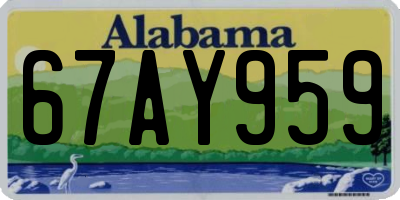 AL license plate 67AY959