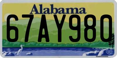 AL license plate 67AY980