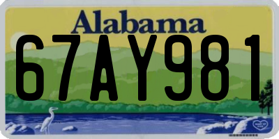 AL license plate 67AY981