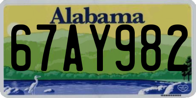 AL license plate 67AY982