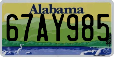 AL license plate 67AY985