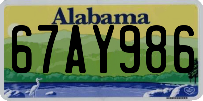 AL license plate 67AY986