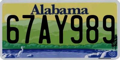 AL license plate 67AY989