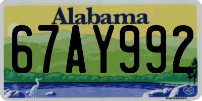 AL license plate 67AY992