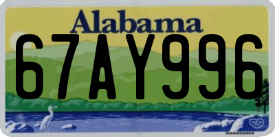 AL license plate 67AY996