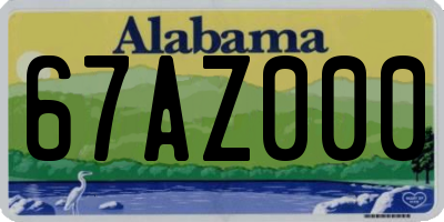 AL license plate 67AZ000