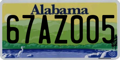 AL license plate 67AZ005