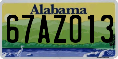 AL license plate 67AZ013