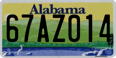 AL license plate 67AZ014