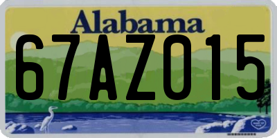 AL license plate 67AZ015