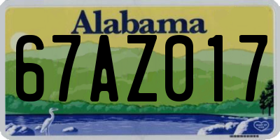 AL license plate 67AZ017