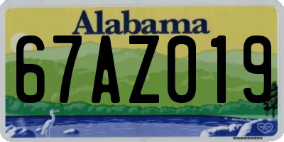 AL license plate 67AZ019