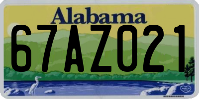 AL license plate 67AZ021