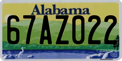 AL license plate 67AZ022
