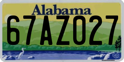 AL license plate 67AZ027