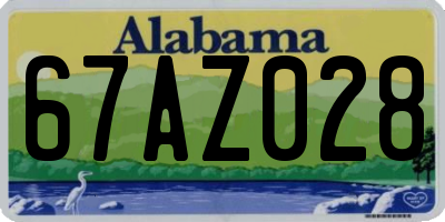 AL license plate 67AZ028