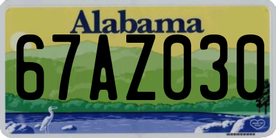 AL license plate 67AZ030