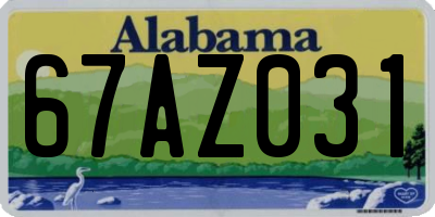 AL license plate 67AZ031